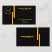 カスタムモダン黄と黒のロゴ建築 名刺 (正面/裏面)