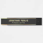 カスタムモダン黒と金ゴールドのテンプレート サインプレート (正面)