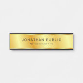 カスタムモダン黒と金ゴールドエレガントテンプレート サインプレート (正面)