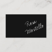カスタムモダン黒ミニマリストスクリプトプロフェッショナル 名刺 (正面)