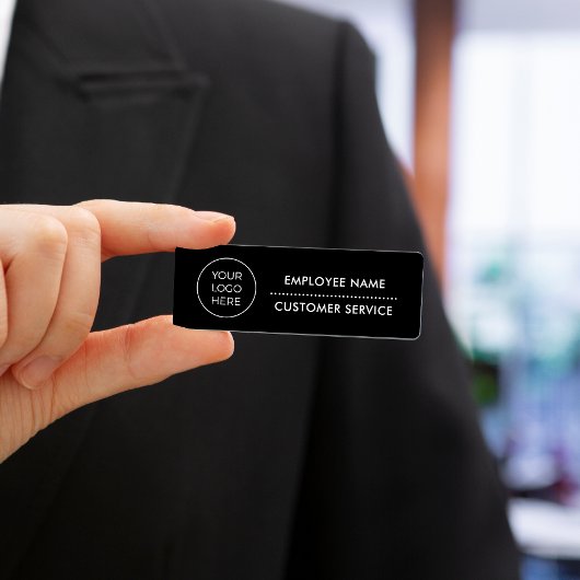 カスタムモダン黒ロゴ 名札
