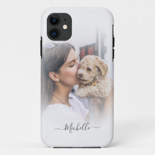 カスタムモダン1枚フォトホワイトグラデーションiPhone Ca iPhone 11 ケース