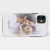 カスタムモダン1枚フォトホワイトグラデーションiPhone Ca Case-Mate iPhoneケース (裏面(横))