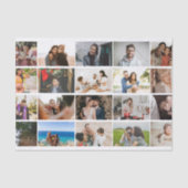 カスタムモダン12フォトコラージファミリーパーソナライズされた 薄葉紙 (正面)