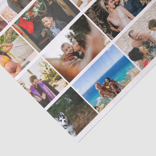 カスタムモダン12フォトコラージファミリーパーソナライズされた 薄葉紙 (詳細)