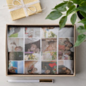 カスタムモダン12フォトコラージファミリーパーソナライズされた 薄葉紙 (ギフト)