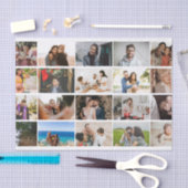 カスタムモダン12フォトコラージファミリーパーソナライズされた 薄葉紙 (クラフト)