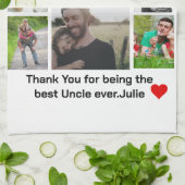 カスタムモダン8フォトコラージュ キッチンタオル (折り畳み)