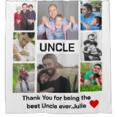 カスタムモダン8フォトコラージュ シャワーカーテン (正面)