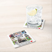 カスタムモダン8フォトコラージュ スクエアペーパーコースター (インサイチュ)