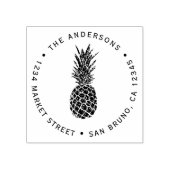 カスタムモダン |ラウンド差出人住所 ラバースタンプ (インプリント)