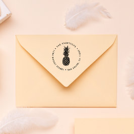 カスタムモダン |ラウンド差出人住所 ラバースタンプ