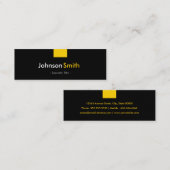 カスタムモダン – 黄色シンプル色小 スキニー名刺 (正面/裏面)