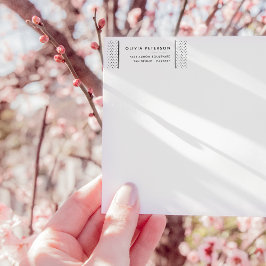 カスタムモダンB&W幾何学的パターン差出人住所 ラベル