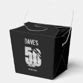 カスタムモダンBlack Any Age 50th Birthday Party フェイバーボックス (正面)