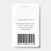 カスタムモダンBlue Hospital Employee Medical ID バッジ (裏面)