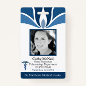 カスタムモダンBlue Hospital Employee Medical ID バッジ (正面)