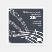 カスタムモダンBLUE MUSIC NOTES 25周年記念 スタンダードカクテルナプキン (正面)
