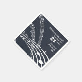 カスタムモダンBLUE MUSIC NOTES 25周年記念 スタンダードカクテルナプキン (角)
