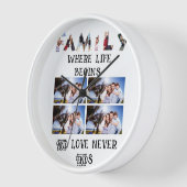 カスタムモダンFamily Love 10フォトコラージュ 壁時計 (傾斜)