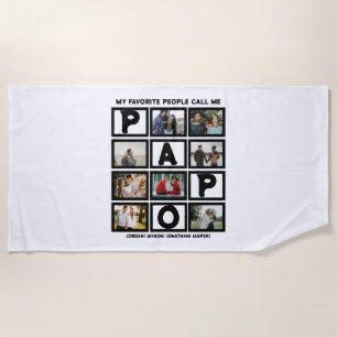 カスタムモダンGrandpa Papo 8 Photo Collage ビーチタオル