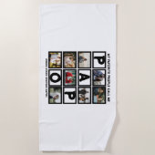 カスタムモダンGrandpa Papo 8 Photo Collage ビーチタオル (正面)