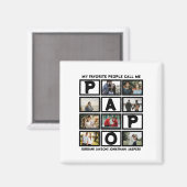 カスタムモダンGrandpa Papo 8 Photo Collage マグネット (正面/裏面)