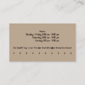 カスタムモダンGraphic Coffee Shop & Punch 名刺 (裏面)