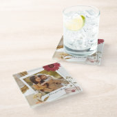 カスタムモダンI Love You Mom Photo ガラスコースター (アングル)