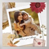 カスタムモダンI Love You Mom Photo ポスター (正面)