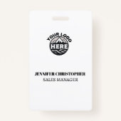 カスタムモダンIDミニマル従業員ビジネスロゴ バッジ (正面)