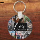 カスタムモダンLove photo collageバレンタインデー キーホルダー (正面)