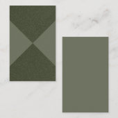 カスタムモダンMoss Green Crossed Texture Card 名刺 (正面/裏面)