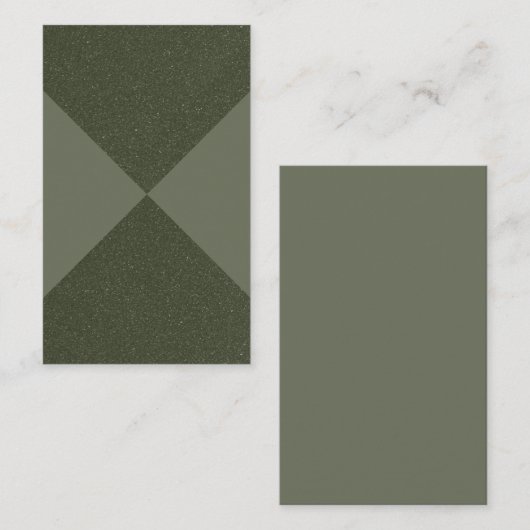 カスタムモダンMoss Green Crossed Texture Card 名刺 (正面/裏面)