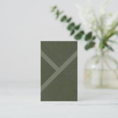 カスタムモダンMoss Green Textured Business Card 名刺 (スタンド正面)