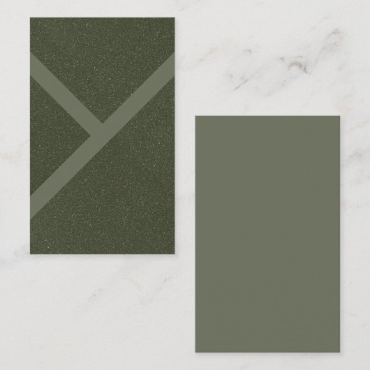 カスタムモダンMoss Green Textured Business Card 名刺 (正面/裏面)