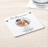 カスタムモダンPet Dogの写真ドリンク結婚Photo Drink スクエアペーパーコースター (アングル)
