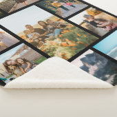 カスタムモダンPhoto Collageファミパーソナライズされたリ シェルパブランケット (3/4)