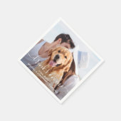 カスタムモダンPhoto Drink On Me Dog Pet 結婚's スタンダードカクテルナプキン (角)