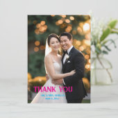 カスタムモダンScriptシンプル Photo結婚's サンキューカード (スタンド正面)