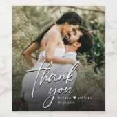 カスタムモダンScript Photo's 結婚. ワインラベル (シングルラベル)