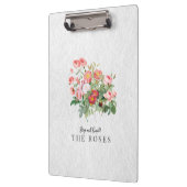 カスタムモダンScript Waterカラーフローラバラ クリップボード (左)