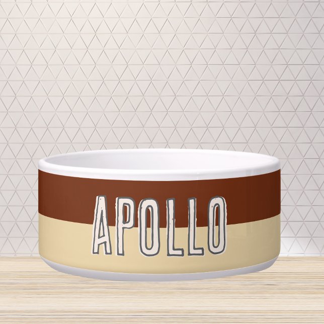 カスタムモダンTwo Tone Pet Name ボウル (Customize this fun, modern dog bowl with your pet's name! )