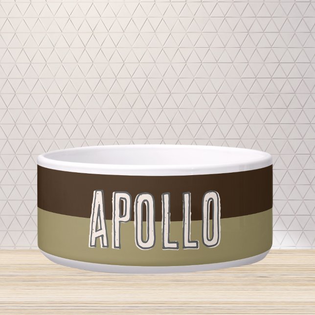 カスタムモダンTwo Tone Pet Name ボウル (Customize this fun, modern dog bowl with your pet's name! )
