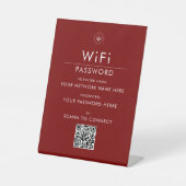 カスタムモダンWi-Fi QRコードサイン ビジネス ロゴ入り 台座サイン (正面)
