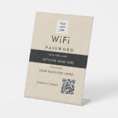 カスタムモダンWi-Fi QRコードサイン ビジネス ロゴ入り 台座サイン (正面)