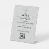 カスタムモダンWi-Fi QRコードサイン ビジネス ロゴ入り 台座サイン (正面)