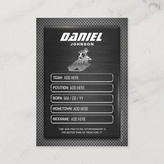 カスタムモトクロス取引カード、ダートバイクギフトカード コーリングカード (裏面)