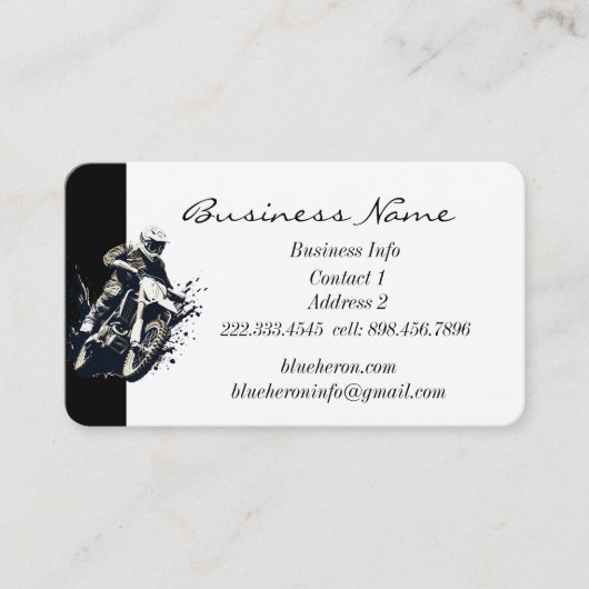 カスタムモトクロス競技スポーツオートバイレース 名刺 (正面)