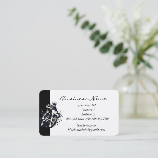 カスタムモトクロス競技スポーツオートバイレース 名刺 (スタンド正面)